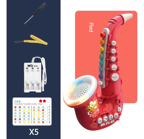 Juguete De Saxofón Con Carga Usb Con Luz Y Sonido, Juguetes