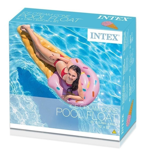 Imagen 3 de 3 de Colchoneta Inflable Pileta Cucurucho Helado #58757