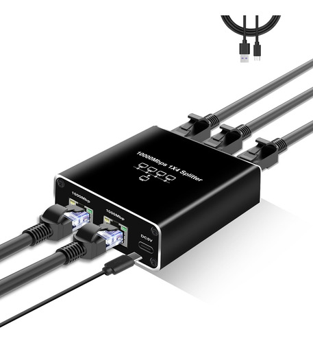 Conmutador Gigabit Ethernet De 5 Puertos Con Cable De Alimen