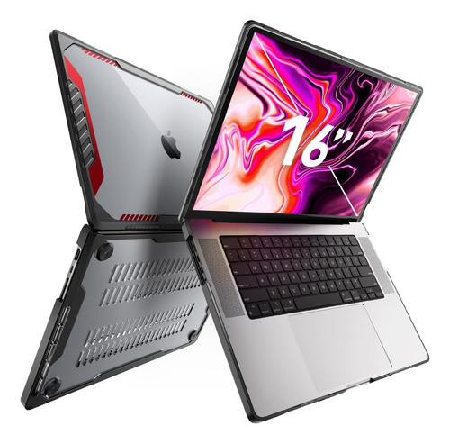 Funda Rígida Supcase Para Macbook Pro 16  2485 Black N Red
