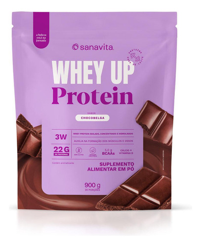 Whey Up Protein Sabor Chocobelga Sanavita 22g Proteina 900g
