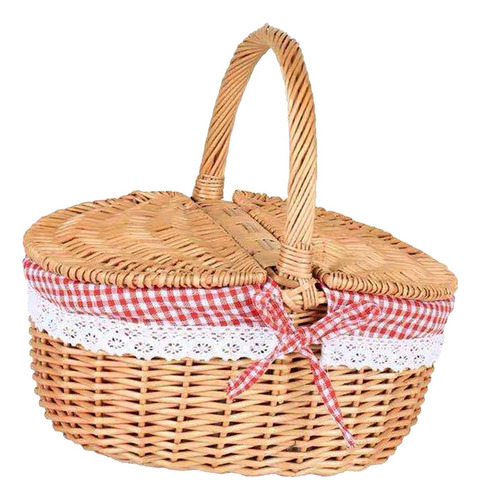 Xd . Cesta De Picnic De Mimbre Rústico Cesta Tejida De