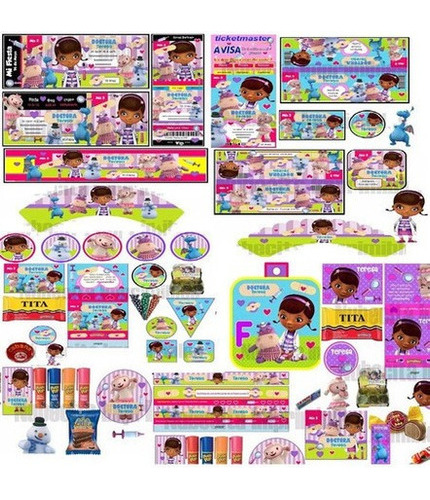 Kit Imprimible Candy Bar Doctora Juguetes Completo Editable