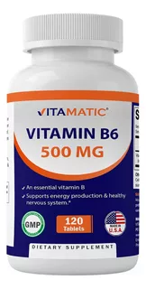 Vitamina B6, Piridoxina Hcl, 500mg, 120 T