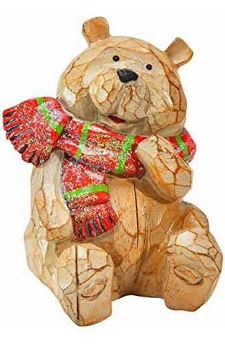 Brown Bear Statue Decorations For Home Resin Wooden Bear Fig