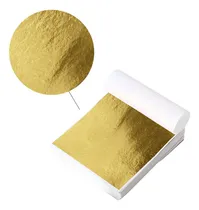 Comprar Papel Ouro 24k 9cmx9cm Pronta Entrega 100 Folhas Pronta Entr