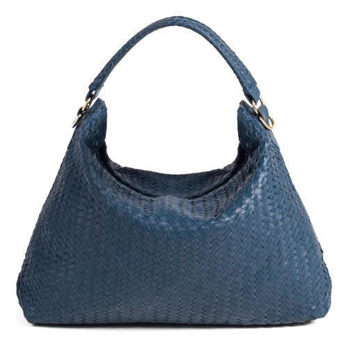 Bolso Tejido Estilo Hobo Para Mujer - Bolso De Mano De Cuero