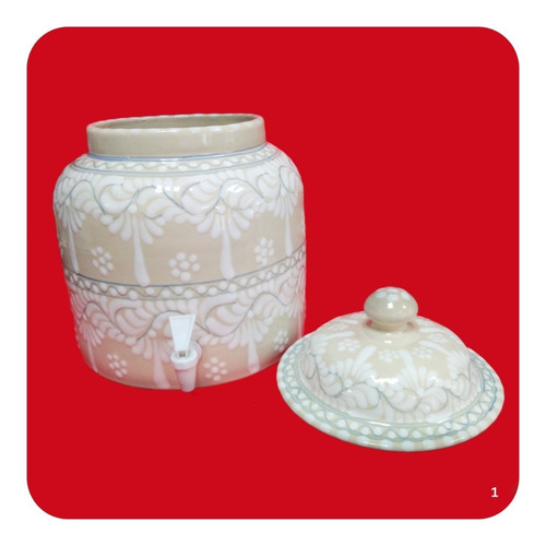 Imagen 2 de 3 de Portagarrafón Estilo Barroco Talavera Poblana Beige M1 Prt