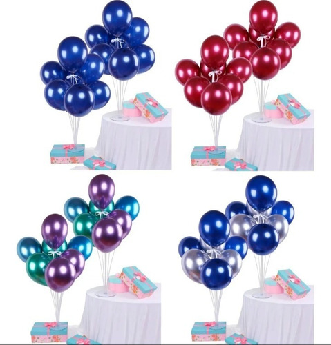 Bases Porta Globos Centros De Mesa Reusables (2 Pzs)