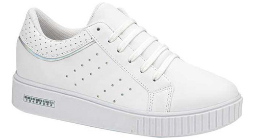 Tenis Urbano Escolar Mar Urban Shoes Blanco/plata Teens 4191