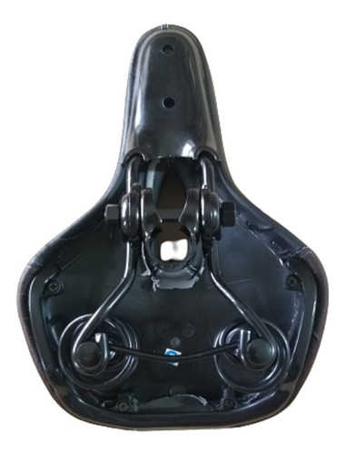 Imagem 3 de 4 de Selim Banco Bicicleta Vazado Gel Preto C/marrom 2 Molas Ltx