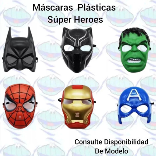 Mascaras Plásticas Para Disfraz Niños Pantera Negra / Batman