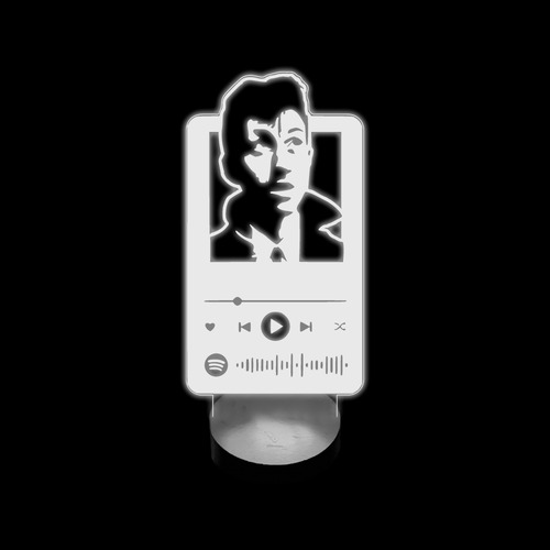 Lámpara De Mesa Arctic Monkeys Spotify Base Madera