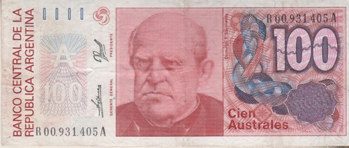 Billete 100 Australes * Reposicion  Año 1989 De Paul - Fraga