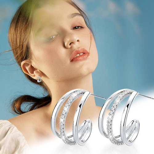 Aretes De Tapon, Mxrgg-005, 5pzas, Arco, Plata, Metal/circón
