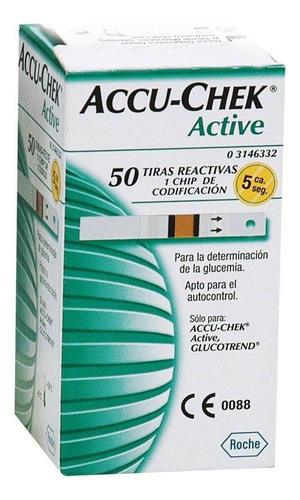 Tiras Accu Chek Active - Roche 50 Unidades