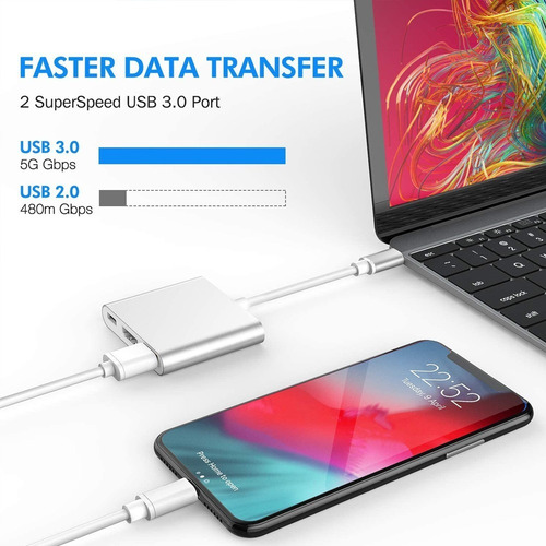 Adaptador Convertidor Hub Usb C A Hdmi 4k Usb 3.0 Y Tipo C