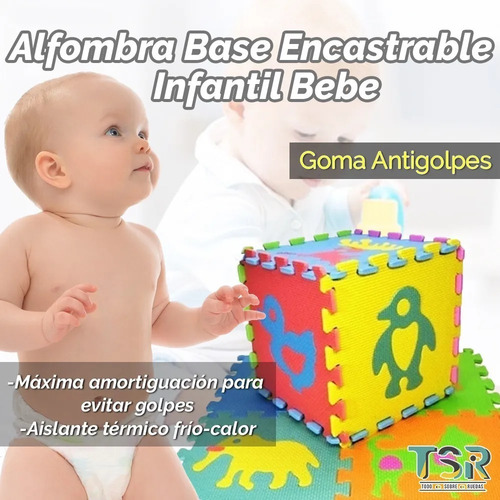 Imagen 3 de 4 de Piso Alfombra De Goma Eva 10 Piezas Bebes Proteccion