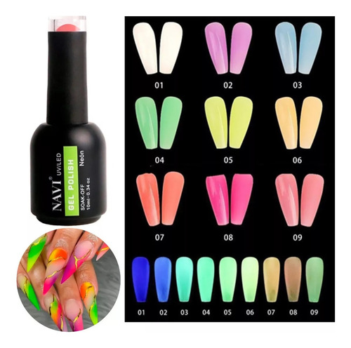 Navi Gel Polish Esmalte Neon Luz De Noche Uv/led 10ml