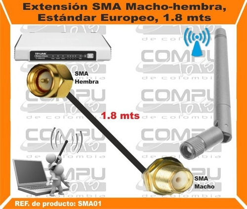 Imagen 2 de 6 de Extienda Antena Sma 1.8 Metros Ref: Sma01 Computoys Sas