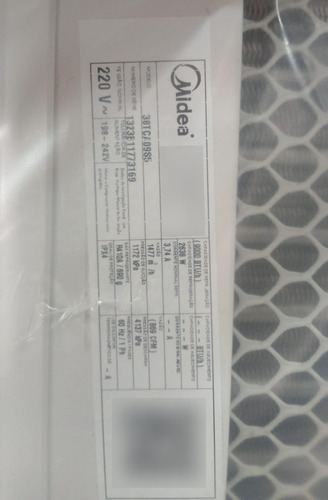 Condensadora Midea 9000 Inverter 38tca09s5 Frio Branco