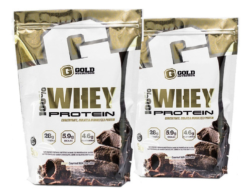 2 Whey Protein Gold Nutrition 5 Lbs Proteína 100% Whey