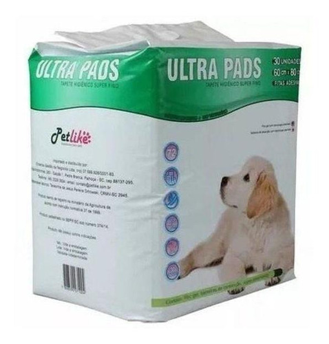 Tapete Higiênico Ultra Pads Super Fino 30 Und 60x80 Petlike