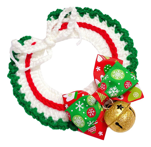 Collar Navideño Ajustable Para Mascotas, Bonito Tejido A Man