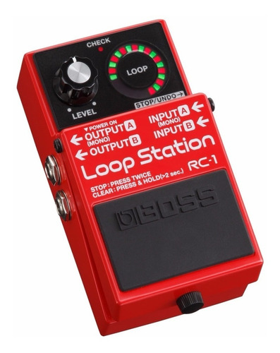 Imagen 2 de 4 de Pedal de efecto Boss Loop Station RC-1 rojo