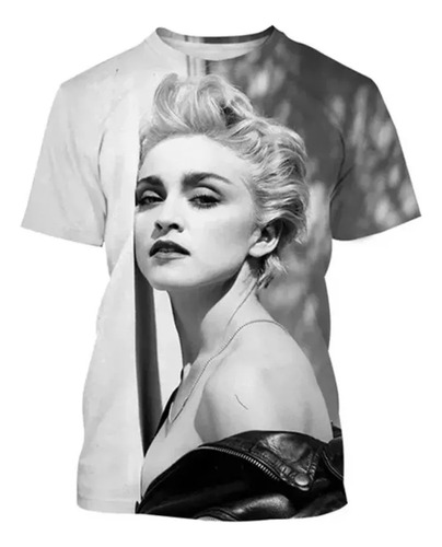 Camiseta Neutral De Manga Corta Con Estampado 3d De Madonna