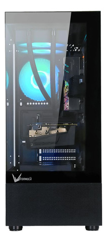 Gabinete Mid Tower Formula V Crystal Z1+ Negro 3 Fan