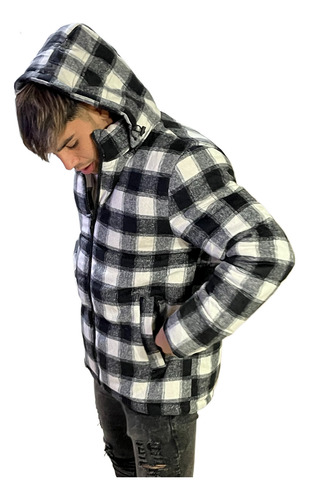 Campera Escocesa Leñador Abercrombie Abrigo Hombre Corderito
