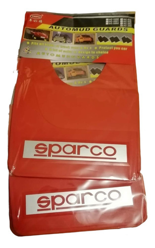 Guardabarros Faldillas Para Autos Tunning Sparco Rojo