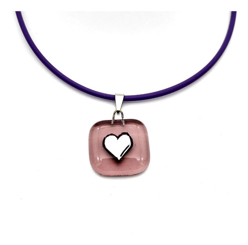 Imagen 5 de 5 de Collar Chico Corazón Morado