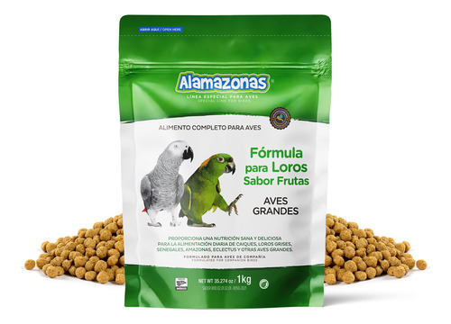 Comida Para Loro Montañes Sabor Frutas Croquetas 1kg