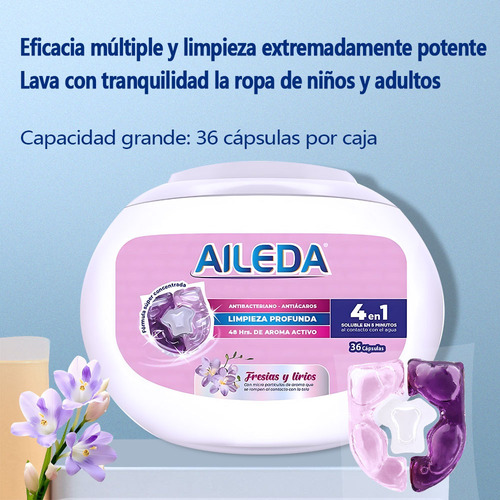 Detergente En Cápsulas Fresias Y Lirios (36 Cápsulas) 4 En 1