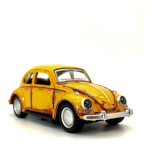 Carrinho Miniatura Coleção Fusca De Ferro Envelhecido 1:32