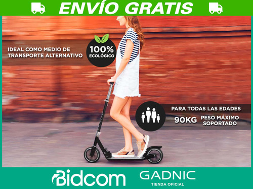 Imagen 3 de 10 de Monopatin Plegable Gadnic Aluminio Pro Resistente Ruedas Pu