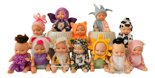 Mini Bonecas Bebê Reborn Com Pijama Kit 3 Unidades | Fofas