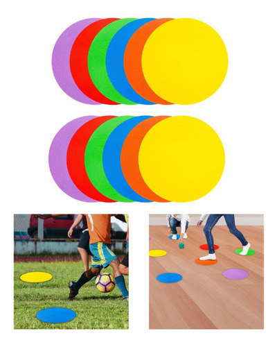 Spots Markers Flat Discs Colored Flat Cones For Soccer 12pcs