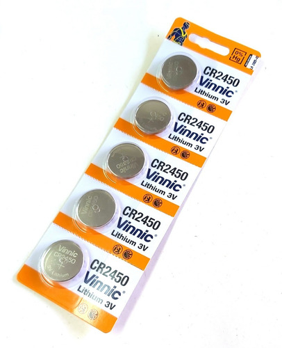 Imagen 2 de 5 de 5x Pilas Cr2450 Vinnic 3v Sensor Alarma Reloj Llaves Blister