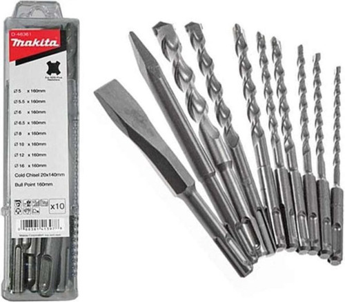 Set Sds-plus Brocas + Punto + Cincel 10pcs Makita D-41470