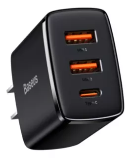 Cargador Compacto Rapido Baseus 30w - 2 Usb A / 1 Usb C