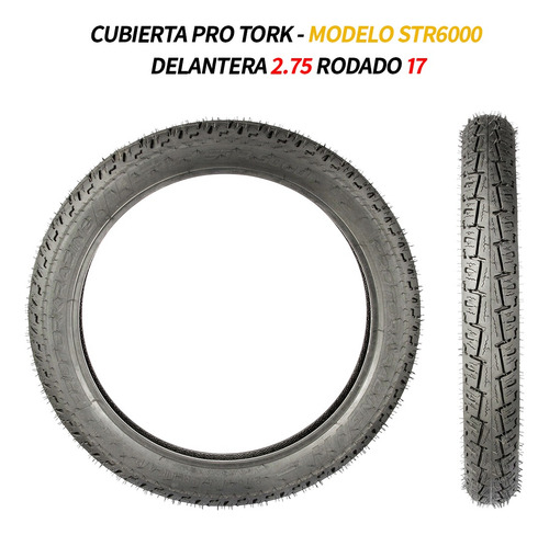 Cubierta Delantera Moto Protork 2.75 R 17 Str6000 Wave Zb
