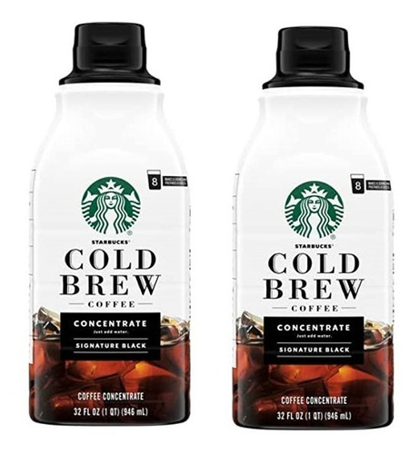 Pack 2 Café Starbucks Signature Black Cold Brew 946ml Usa