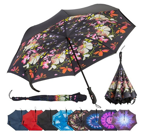 Paraguas Para Lluvia Y Sol Jardín De Flor  Repel  Umbrella 