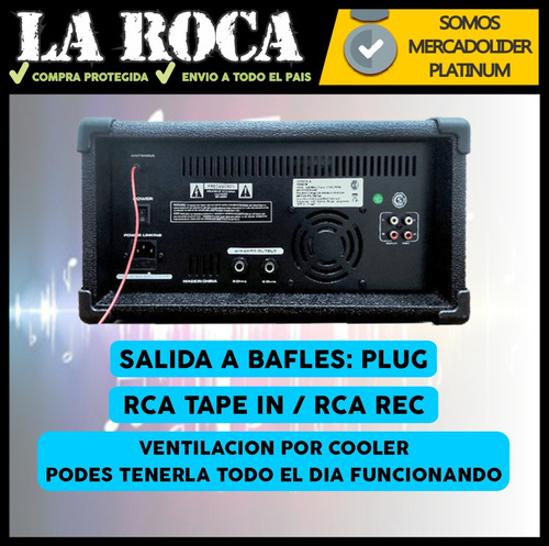Consola Potenciada 4 Canales 100w Bluetooth Usb Efectos Cuo