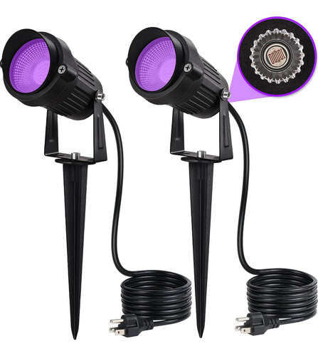 Luz Led Negra Para Exteriores Con Sensor 10 W