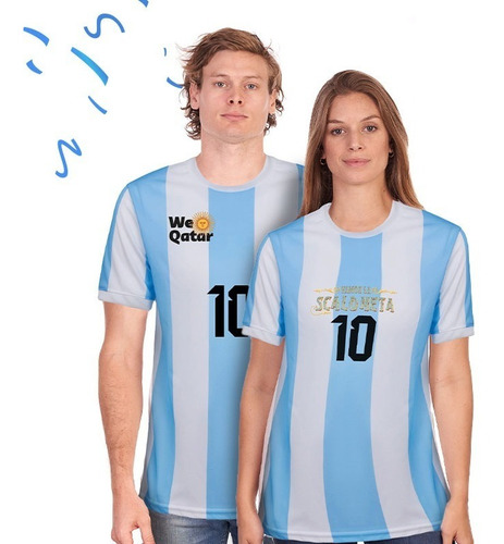 Imagen 3 de 6 de Camiseta Selección Argentina Catar Opción Tu Logo | Giveaway