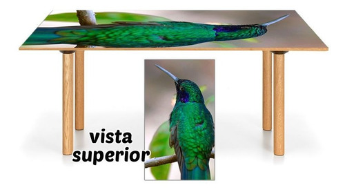 Vinilo Para Mesa Colibri Ave Colores Tropical Pajaro M7